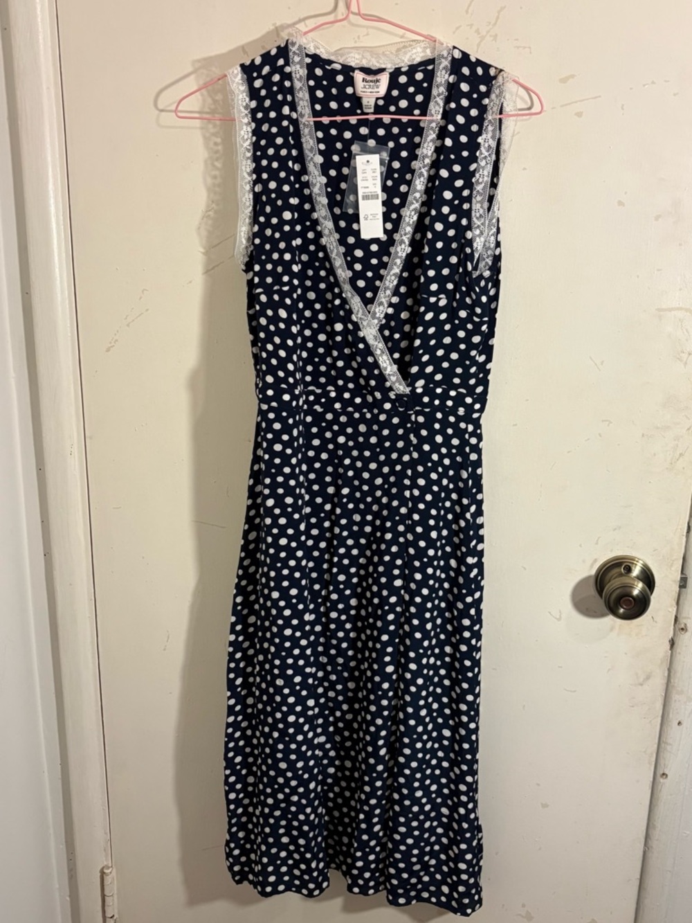 Rouje x J.Crew Collab. Polka Dot Print Silk Wrap Dress
